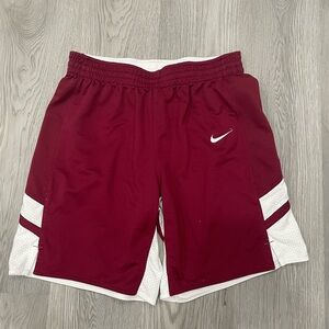 Nike Men's Burgundy and White Athletic Shorts